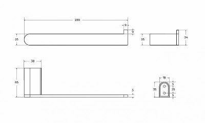 Полотенцедержатель Cezares STYLUS-TH02-01 хром