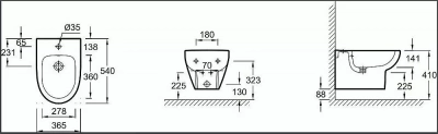 Биде подвесное Jacob Delafon ODEON UP E4765-00