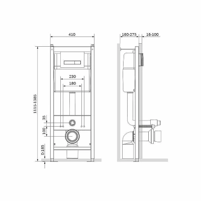 Инсталляция для унитаза AM.PM START I012703.0201 с клавишей/глянец белый