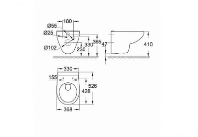 Унитаз подвесной Grohe Bau Ceramic 39491000