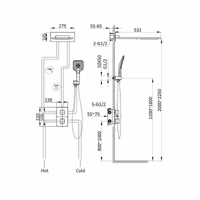 Душевая система Vincea VSFW-103TCH хром