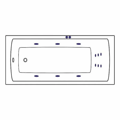 Ванна акриловая EXCELLENT Aquaria LINE WAEX.AQU17.LINE.GL 170x75 белая с гидромассажем