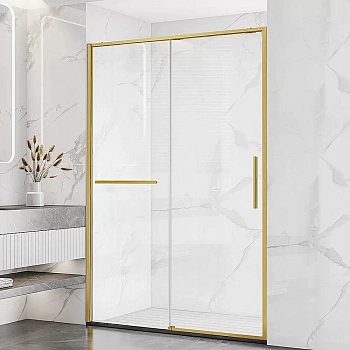 Душевая дверь Vincea Slim Soft 140 VDS-1SS140CLG стекло прозрачное/профиль брашированное золото