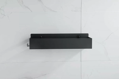 Полка с двумя крючками Boheme Q BLACK 10965-B черная матовая