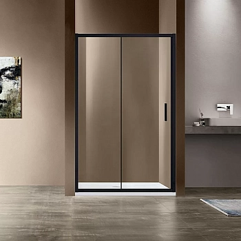Душевая дверь Vincea Garda 115 VDS-1G115CLB стекло прозрачное/профиль черный