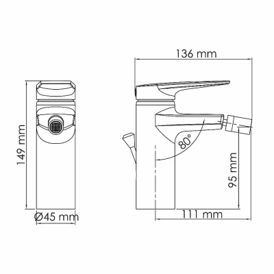 Смеситель для биде WasserKRAFT Lopau 3206 хром