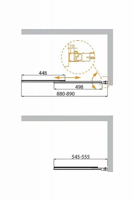 Шторка для ванны Cezares SLIDER-VF-11-90/150-C-BORO брашированное золото