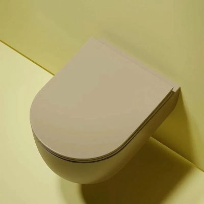 Унитаз подвесной Ceramica Nova Modena CN6063MC безободковый, с крышкой микролифт, капучино матовый