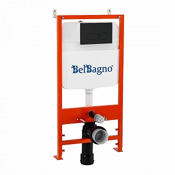 Инсталляция для унитаза BelBagno BB026 с кнопкой смыва BB044NERO