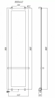 Полотенцесушитель Allen Brau Infinity 180х44 8.21006.GL