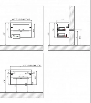 Тумба с раковиной Belbagno ETNA 80 rovere grigio