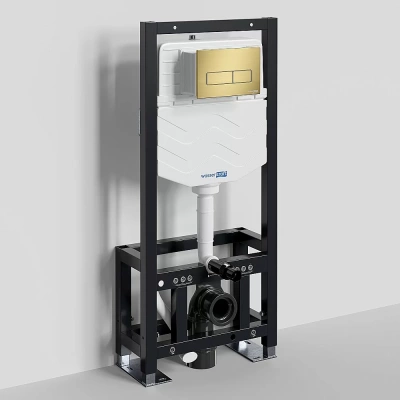 Инсталляция для унитаза WasserKraft Dill 61TLT.010.ME.MG03 с кнопкой матовое золото
