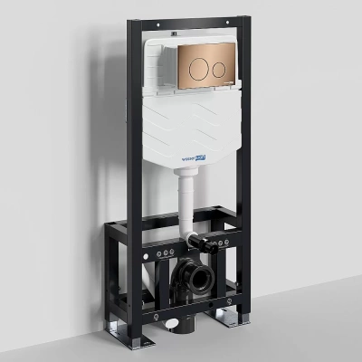Система инсталляции для унитаза WasserKraft Dill 61TLT.010.ME.RG02 с кнопкой розовое золото