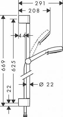 Душевой гарнитур Hansgrohe Crometta 100 Vario 26651400