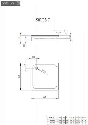 Душевой поддон Radaway Siros C SBC9917-1 90x90 белый