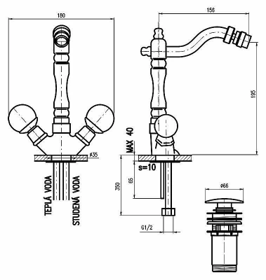 Смеситель для биде Rav-Slezak Brilliance BRILLIANCE121.5/9SM бронза