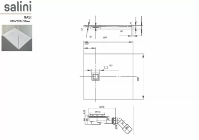 Душевой поддон Salini OASI 120321MRF S-Stone 90x90 матовый