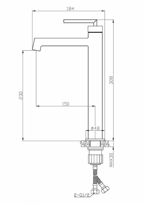 Смеситель для раковины BelBagno ACQUA LMC-CRM хром