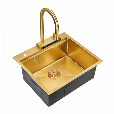 Мойка кухонная Milacio Denia 57 Steel MC.77408 золото