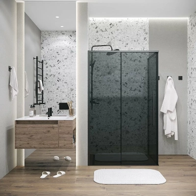 Душевой уголок Grossman Galaxy 120.K33.01.1070.21.10 100x70 профиль черный матовый/стекло тонированное