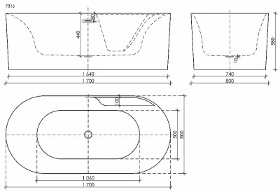 Акриловая ванна Sancos Omega 170x80 FB16 белая