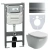 Унитаз подвесной Ceramica Nova Metropol CN4002_1002M_1000 безободковый, с крышкой микролифт, с инсталляцией и кнопкой матовый хром