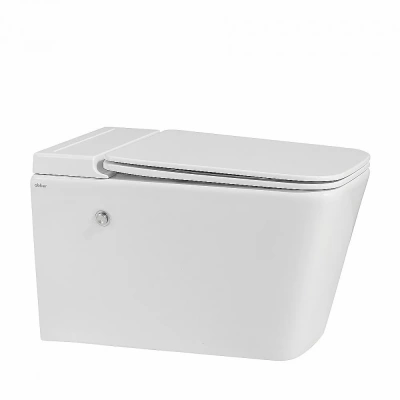 Унитаз подвесной ABBER Rechteck AC1202P импульсный смыв, с крышкой микролифт