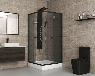 Душевой уголок Niagara Eco NG-008-14QT 80х80 стекло тонированное/профиль черный
