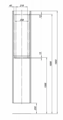 Пенал Aquanet Nova Lite 287898 35 дуб черный