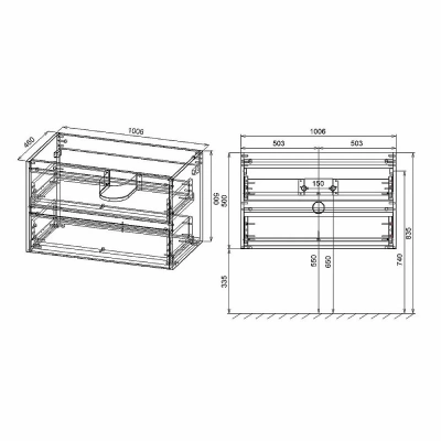 Тумба с раковиной Vincea Gio 100 R.Oak