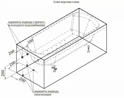 Ванна акриловая Vannesa Аврора 2-78-0-0-1-228Р 170x70