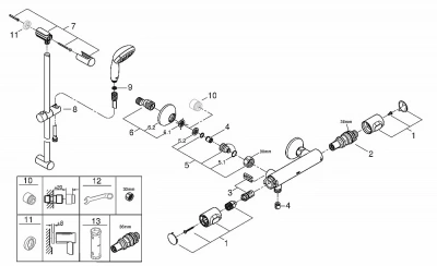 Смеситель для душа Grohe Grohtherm 500 34796001 хром