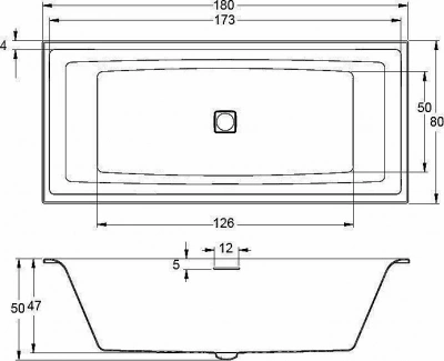 Акриловая ванна Riho Still Square Led 180x80 белая