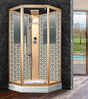 Душевая кабина Niagara Luxe NG-7799GBK 90x90 золото