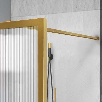Душевое ограждение Vincea Walk-In 100 VSW-1HP100FLBG стекло рифленое/профиль брашированное золото