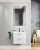 Тумба с раковиной BelBagno DUE-600-2C-SO-BM-P белый металлик