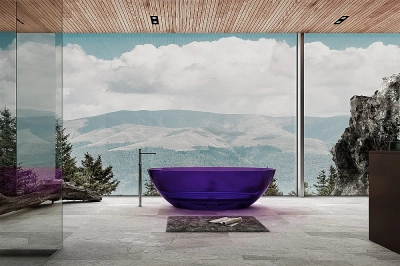 Ванна Abber Kristall AT9702Amethyst 180x85 фиолетовая прозрачная