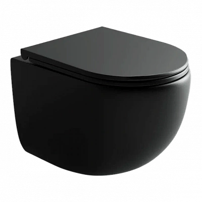 Унитаз подвесной Ceramica Nova UP CN4007MB безободковый, с крышкой микролифт, слив-торнадо, черный матовый