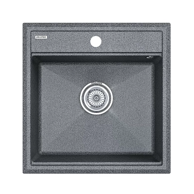 Кухонная мойка Paulmark STEPIA 50 + коландер ADVANCE PM115051-DG+A375-BS графит