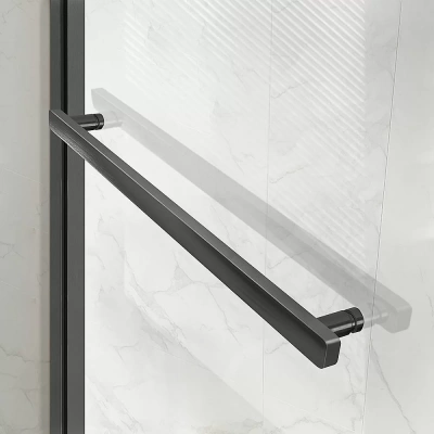 Душевой уголок Vincea Slim Soft VSR-1SS8014CLGM 140x80 стекло прозрачное/профиль вороненая сталь