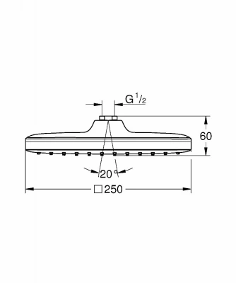 Верхний душ Grohe Tempesta Cube 250 26681000 хром