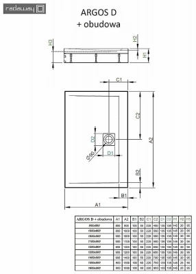 Душевой поддон Radaway Argos D 4ADN911-02 110х90 белый