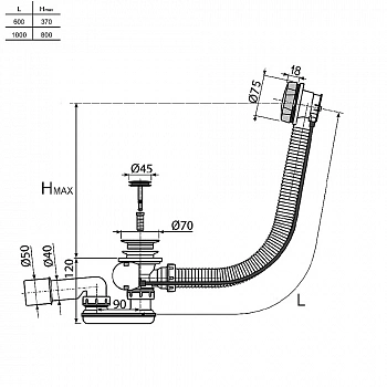 Слив-перелив для ванны AM.PM Gem W90A-000-OflB