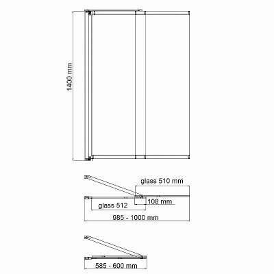 Шторка для ванны WasserKraft Dill 61S02-100 Fixed