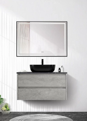 Тумба с раковиной и столешницей BelBagno KRAFT 80 Cemento Grigio