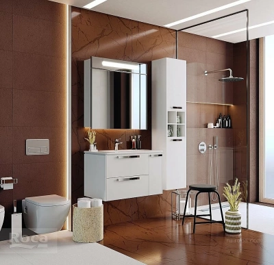 Шкаф - колонна Roca Lago 857297806 белый глянец