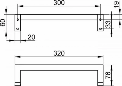 Поручень KEUCO EDITION 90 SQUARE 19107010000 хром