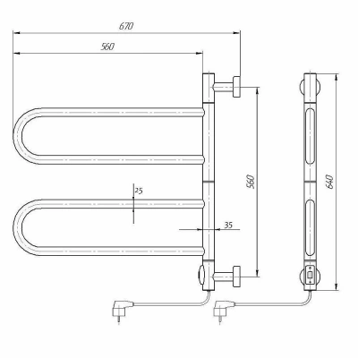 Полотенцесушитель Domoterm Сальса DMT 108F П4 65x50 EK