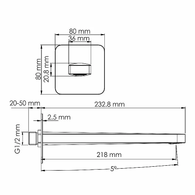 Излив для ванны WasserKraft A274 никель
