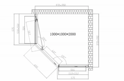 Душевой уголок Vincea SHOW VSP1-4SH100CLB 100x100 черный/прозрачный